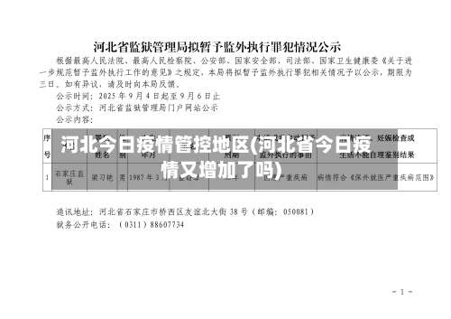 河北今日疫情管控地区(河北省今日疫情又增加了吗)-第1张图片