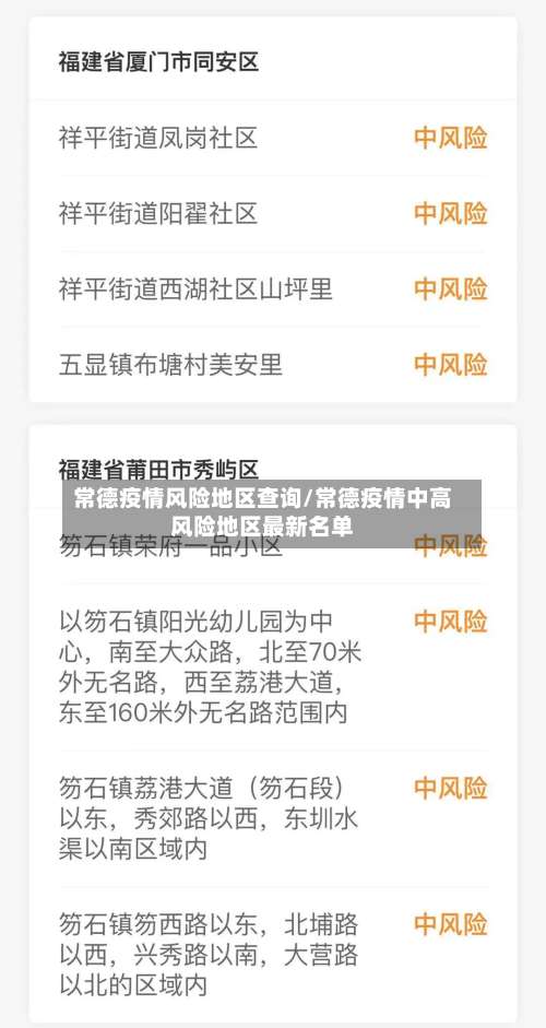 常德疫情风险地区查询/常德疫情中高风险地区最新名单-第2张图片