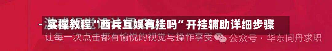 实操教程“西兵互娱有挂吗”开挂辅助详细步骤-第3张图片